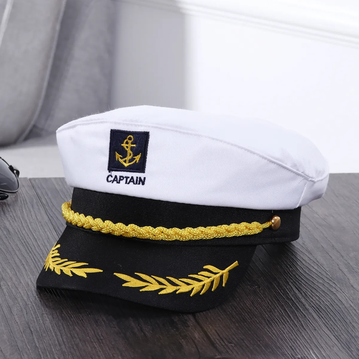 Sailor Captain Hats For Adults, White Yacht Boat From Ddmyearth