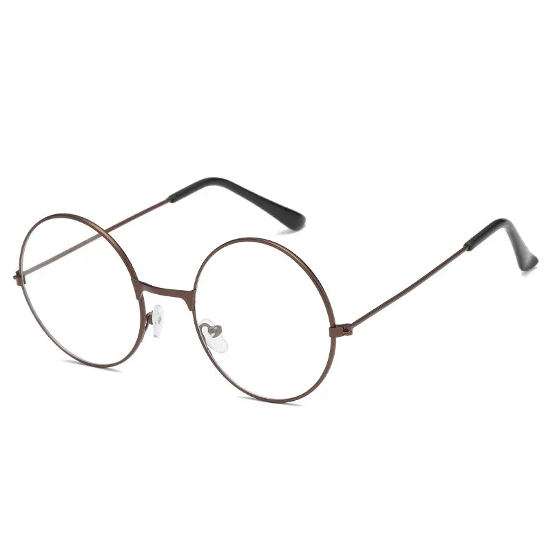 小物 CALEE VINTAGE TYPE CIRCLE GLASSES Silve Vintage Extra Large Round Metal Clear Lens Glasses - zeroUV