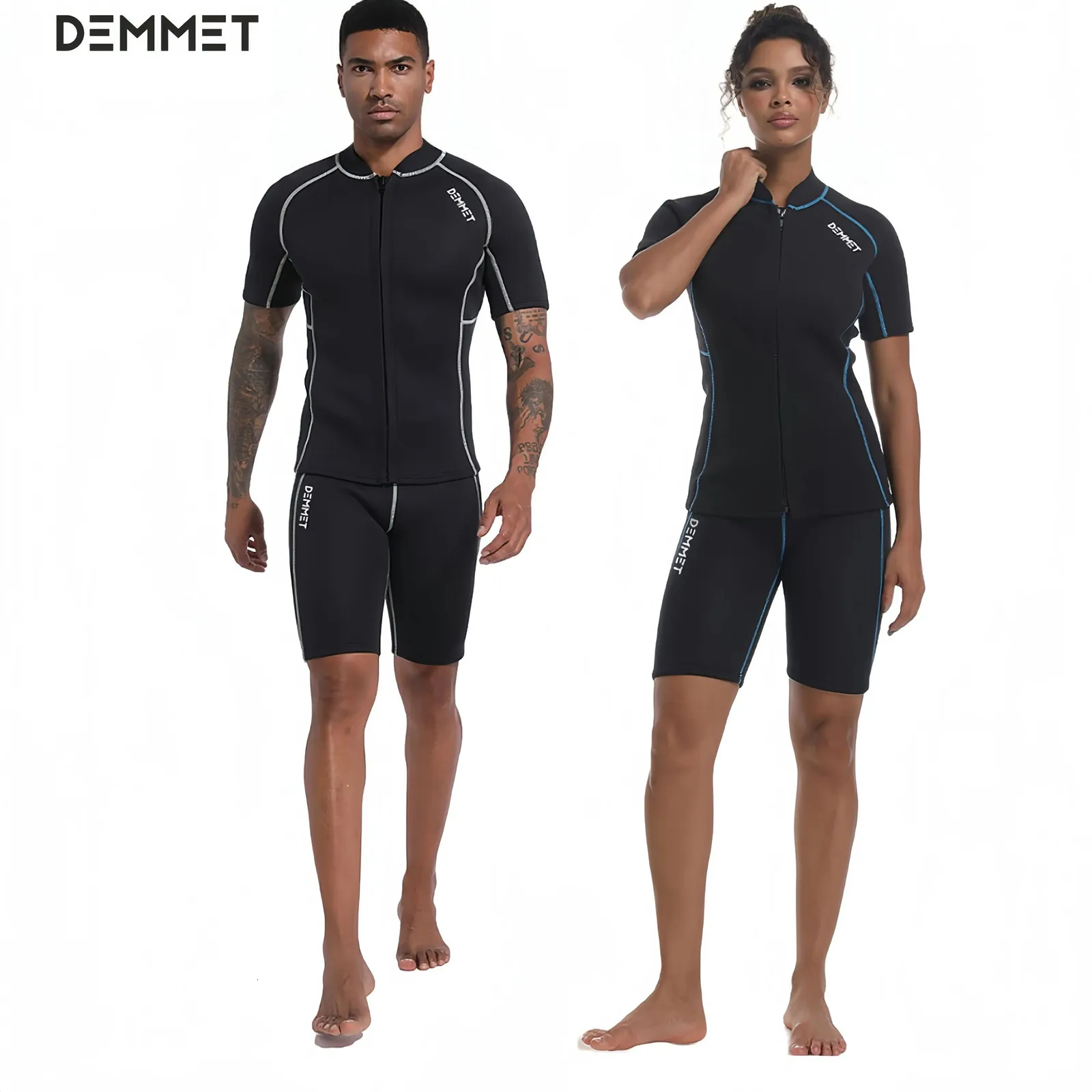 Erkekler 1.5mm/m crcc neopren wetsuit bölünmüş kısa kollu şort dalış sörf takım elbise güneş koruma sıcak yüzme takım 240411