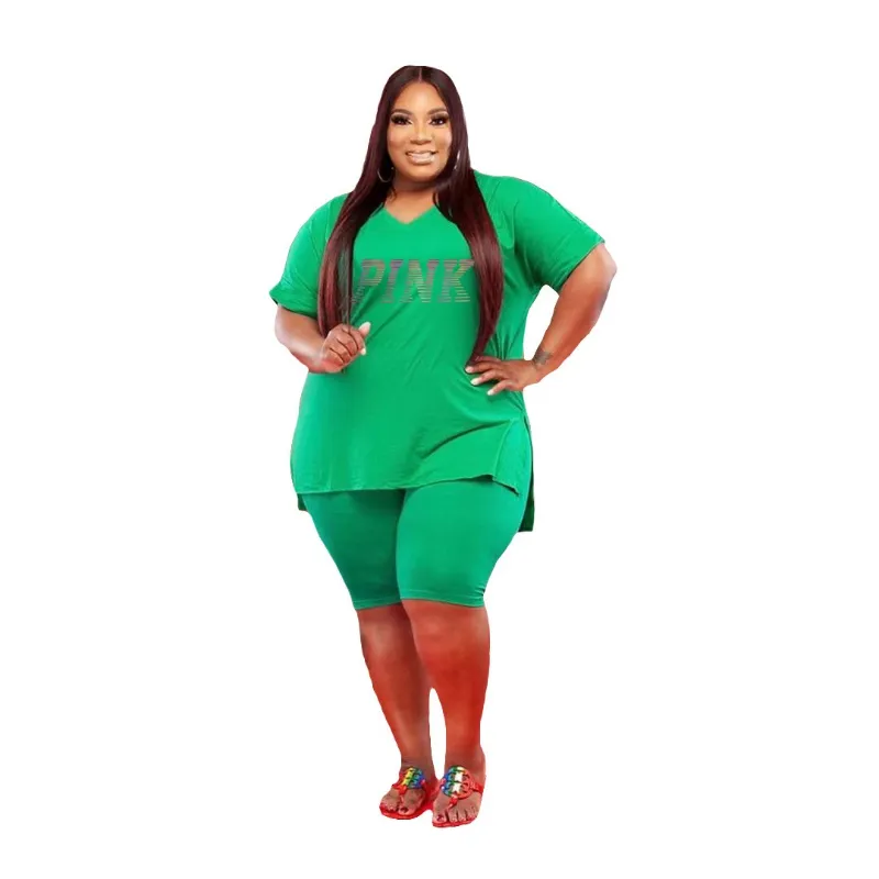 Save Big on Bulk Plus Size Two Piece Sets Summer 2024 Plus Size Womens Two  Piece Sets Short Sleeve Split Casual Matching Sets Best Deals on DHgate