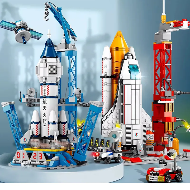 City Aerospace Compatibel met LEGO Rocket Launch Center Architecture Bouwstenen Model Bricks Toys For Kids Birthday Gift