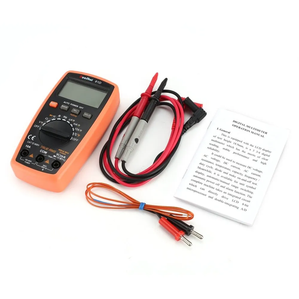 RUOSHUI 81D MINI Multimètre numérique 3999 compte True RMS Temperature Capacité Fréquence Diode Tester Auto Range Multimetro