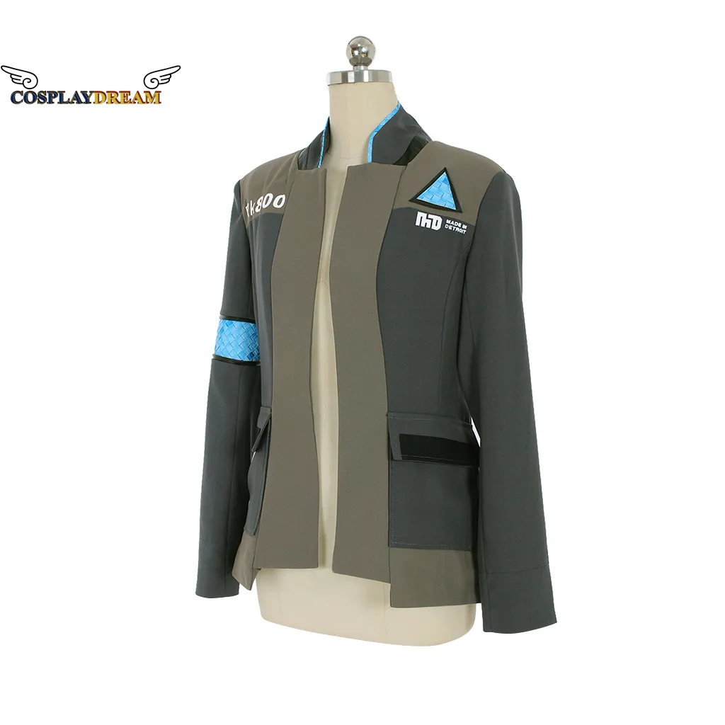 Jeu de Detroit devient costume de cosplay humain conor cosplay uniforme Men veste rk800 coat halloween role play costume