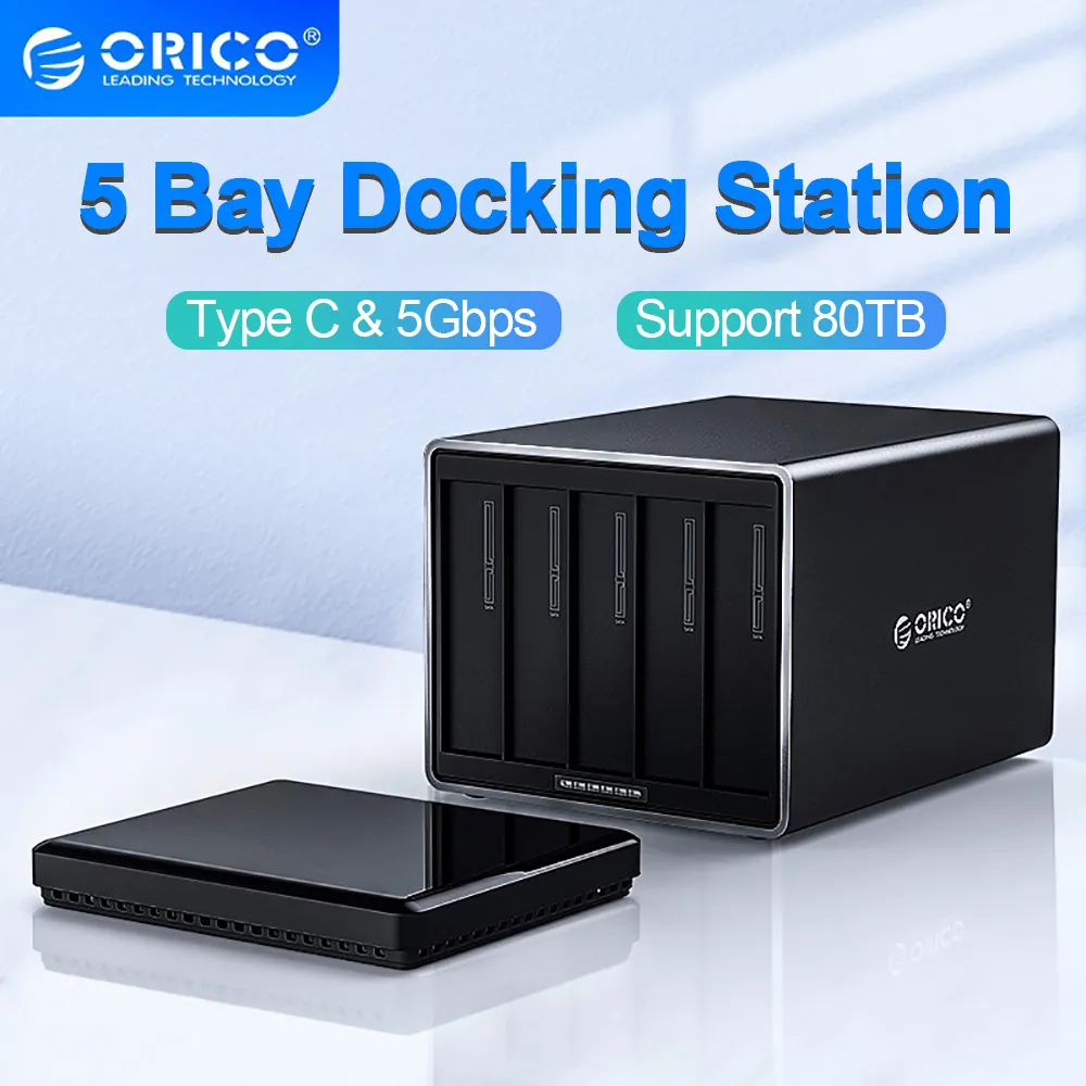 ORICO 3.5'' Type-C external hard disk box SATA3.0 PC case hard disk storage cabinet Aluminum 5Gbps 80TB HDD Enclosure Pc cabinet
