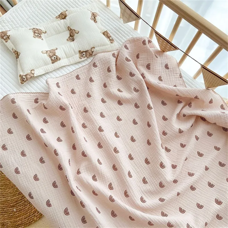 Baby-Swaddle-dekens zachte baby-quilt schattige cartoo print mousseline muslin swaddle deken pasgeborenen swaddling wrap ontvangende dekens