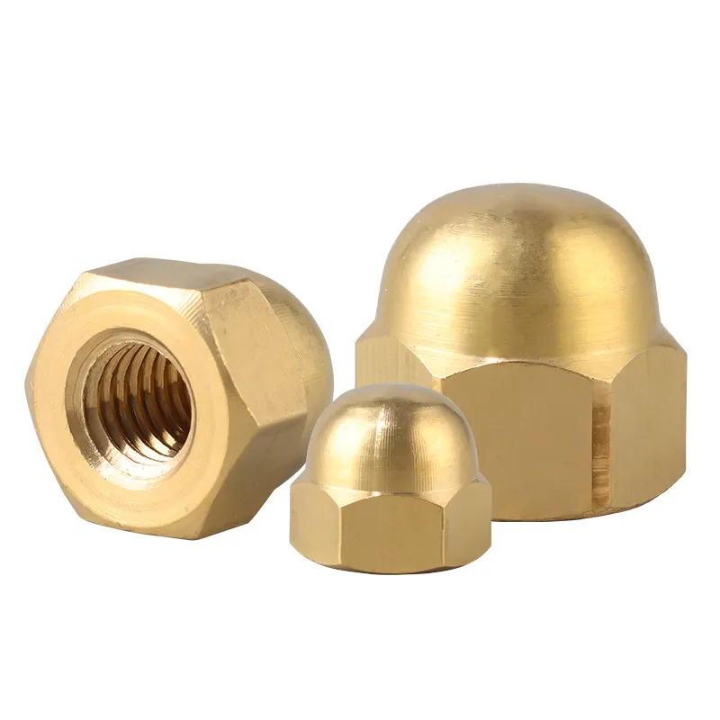 Fabrik Spot Copper Cap Nut Integrated Cap Nut Copper Mutter Partihandel Precisionsdelar, hög kvalitet, fabriksdirektförsäljning, stor kvantitetsrabatt