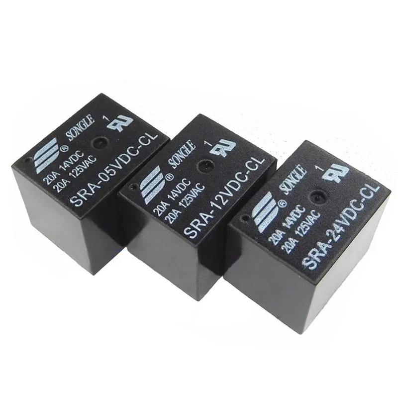 2pcs Relay SRA-05VDC-CL SRA-12VDC-CL SRA-24VDC-POWER-Relais DC5V 20A 5 Pins PCB Allzweck-Relais 5V 12V 24 V