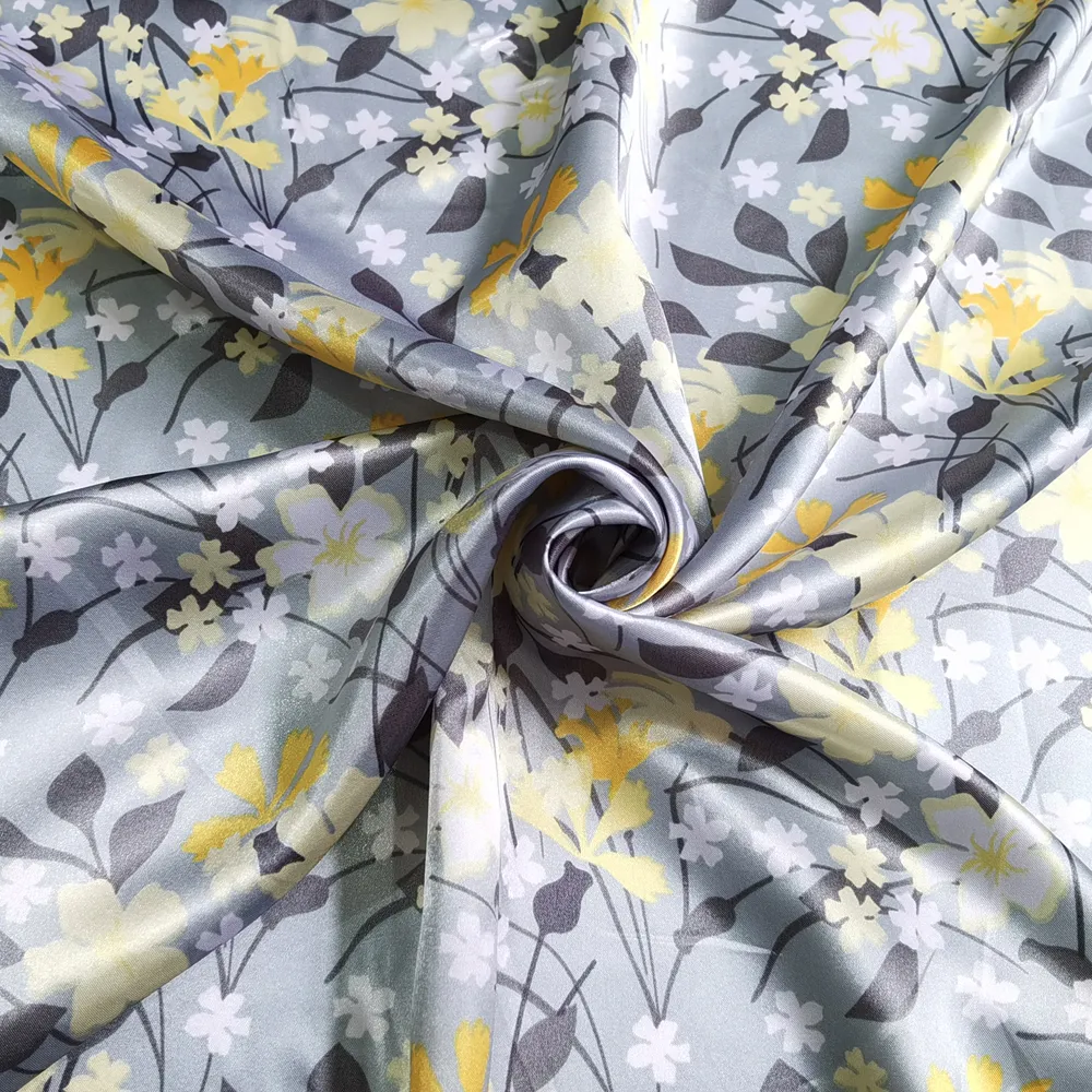 1 mètre x 1,48 mètre Retro Floral Satin Tabrics Sweet Swined Band Band Material Charmeuse Wholesale