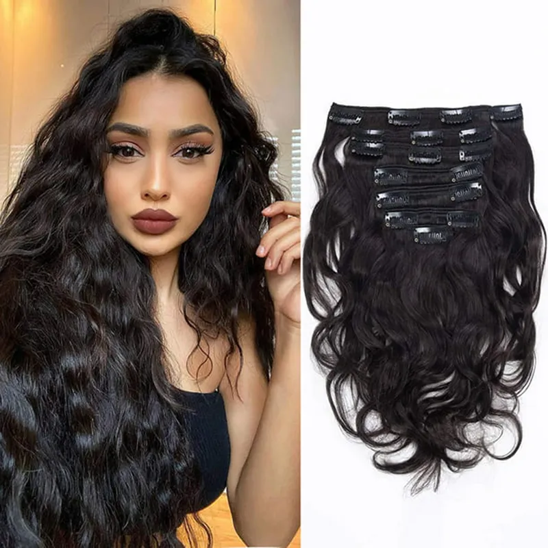 Body Wave Brazilian Remy Human Hair Clip In Extensions Set  display picture 1