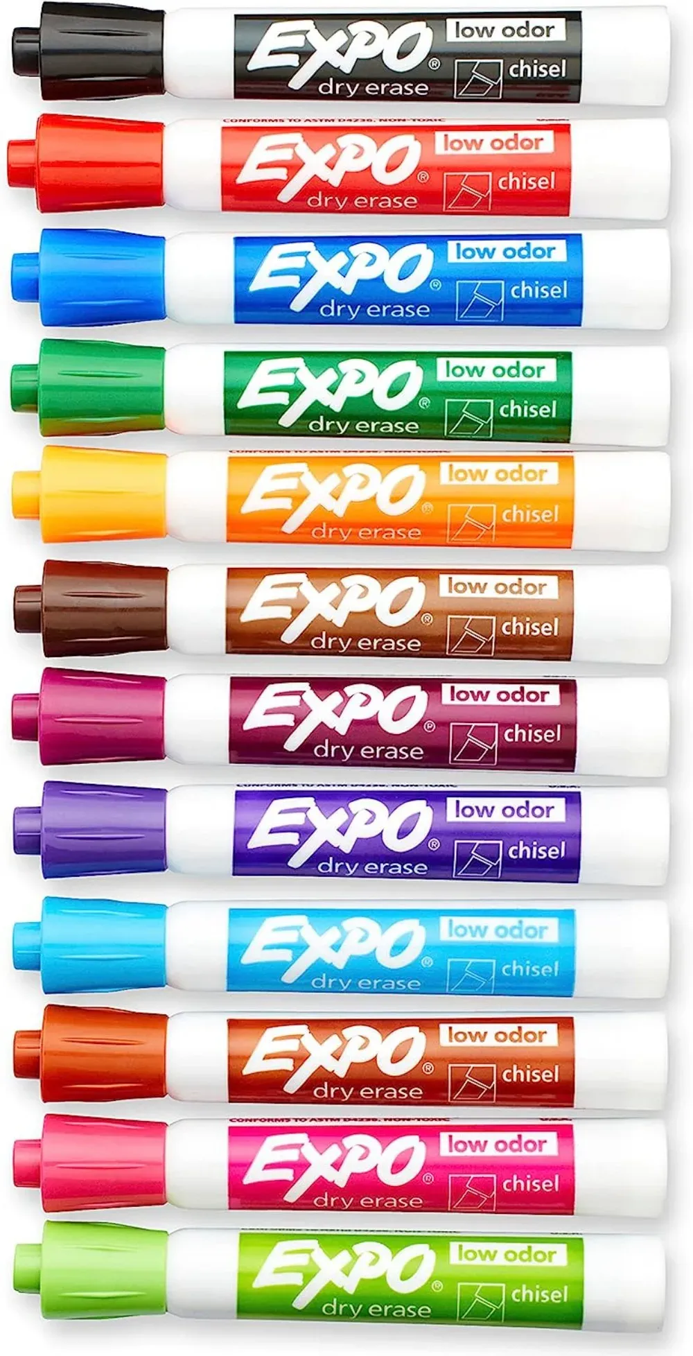 Comix Fine Tip Dry Erase Markers, 36-Pack Bulk Set - Low Odor Whiteboard Markers For Office, School & Home - View #2