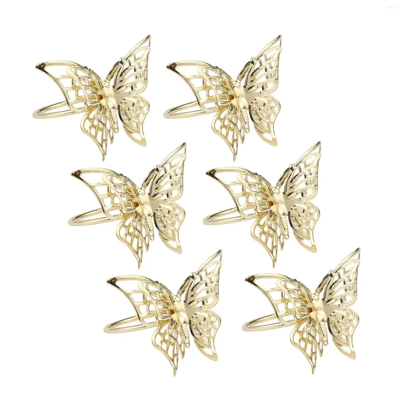 Backformen 6pcs kreatives goldenes Schmetterling Serviettenringschnalle Restaurant Plattellhandtuch El Tischdekoration