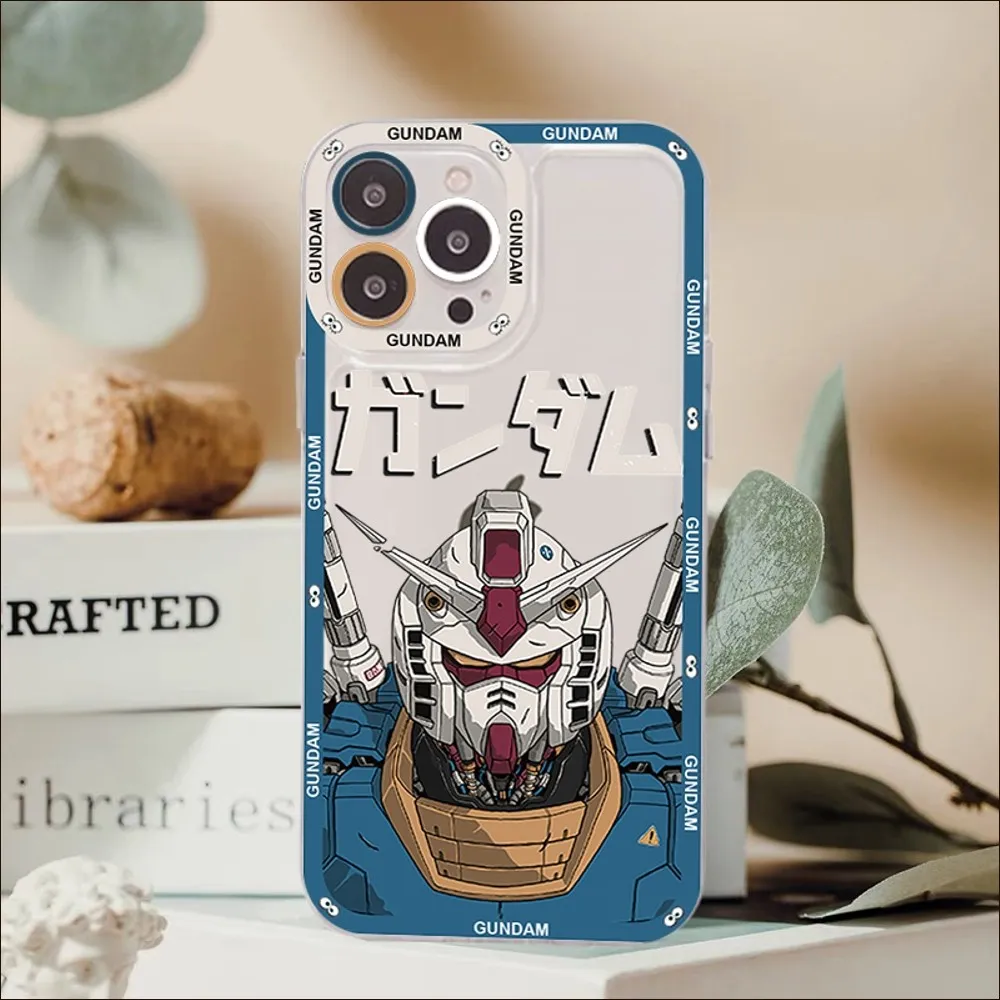 GUNDAM Robot Phone Case For IPhone 11 12 13 14 Mini Pro Max XR X XS TPU Clear Case For 8 7 6 Plus SE 2020