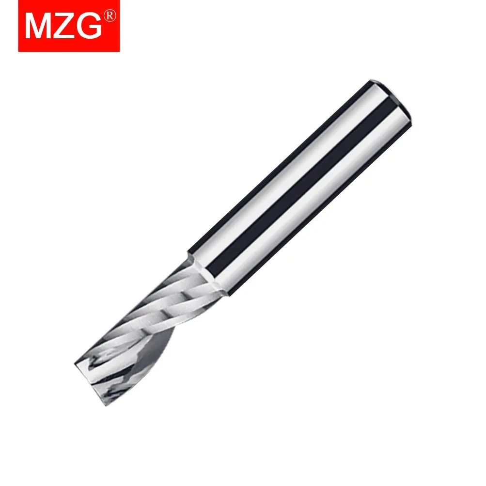 MZG skärning av 1 st enkel flöjt arkyl 3,175 4 6 8 10 12 mm verktyg karbid volfram stålskärare aluminiumbearbetning ände