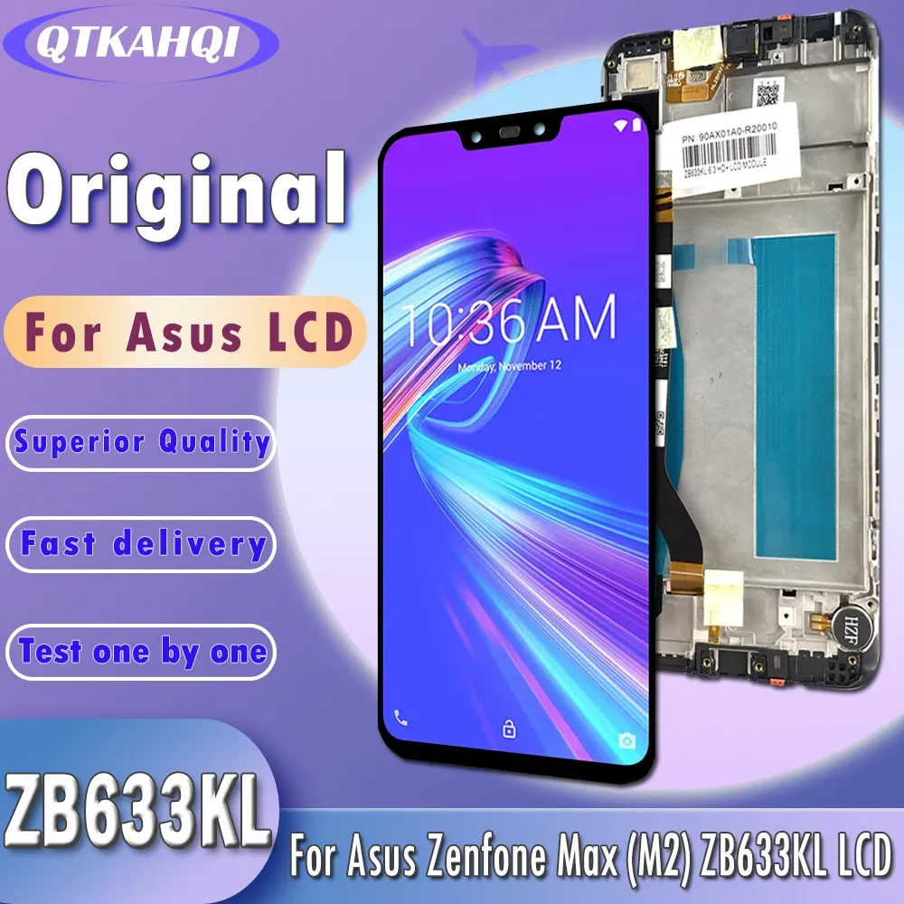 6,26 дюйма ЖК -дисплея для ЖК -дисплея Asus Zenfone Max M2 ZB6333Kl Экран дисплея+дигитизатор сенсорной панели для ASUS ZB633KL ZB632KL LCD X01AD