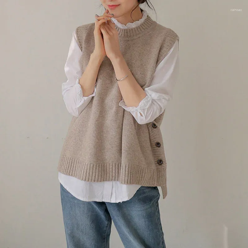 Gilet pour femmes 2024 Spring Vintage Sweater Sweater Gite Tricoted Woolen