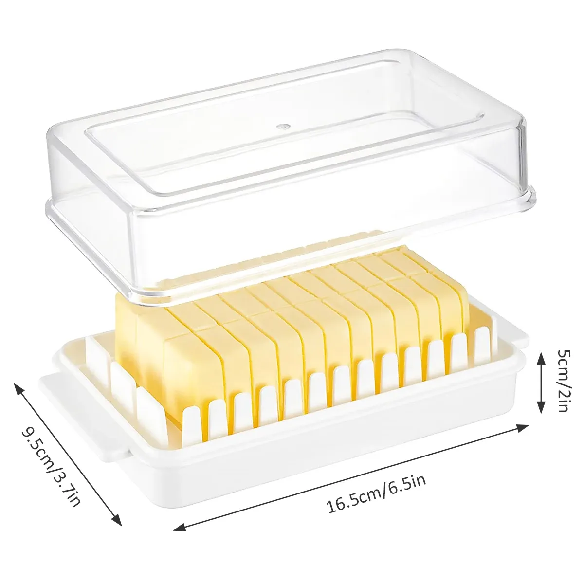 Plat de beurre Récipient de rangement de beurre détachable avec couvercle Plastique quantitatif Plastic réutilisable Durable Butter