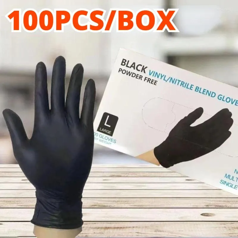 Disposable Gloves Wanli Black Thickened