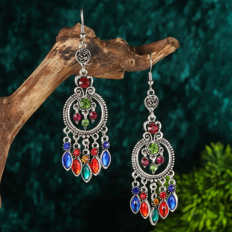 Wholesale Zinc Alloy Rhinestone Dangle Earrings