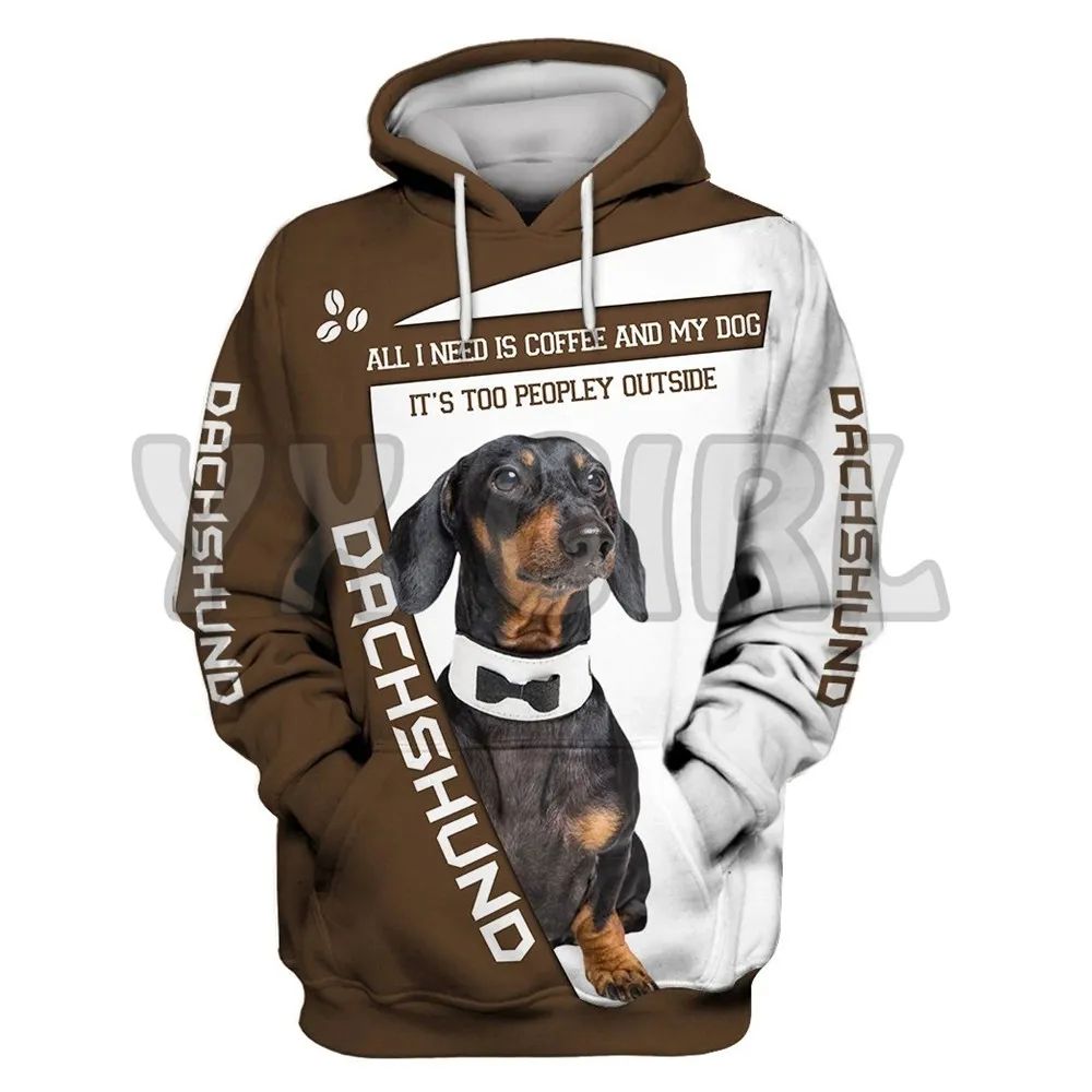 Jeśli nie mogę zabrać mojego psa, nie jadę Dachshund 3D na całym wydrukowanym blumie pullovers street dracki love pies prezent