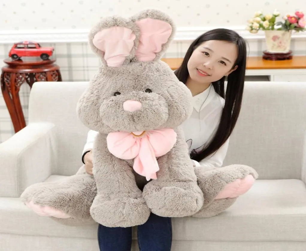 Dorimytrader Lovely Giant Soft Anime Bunny Plush Toy Stuffed Animals Rabbit Doll Gray Birthday Christmas Gifts for Kids 100cm DY614462827