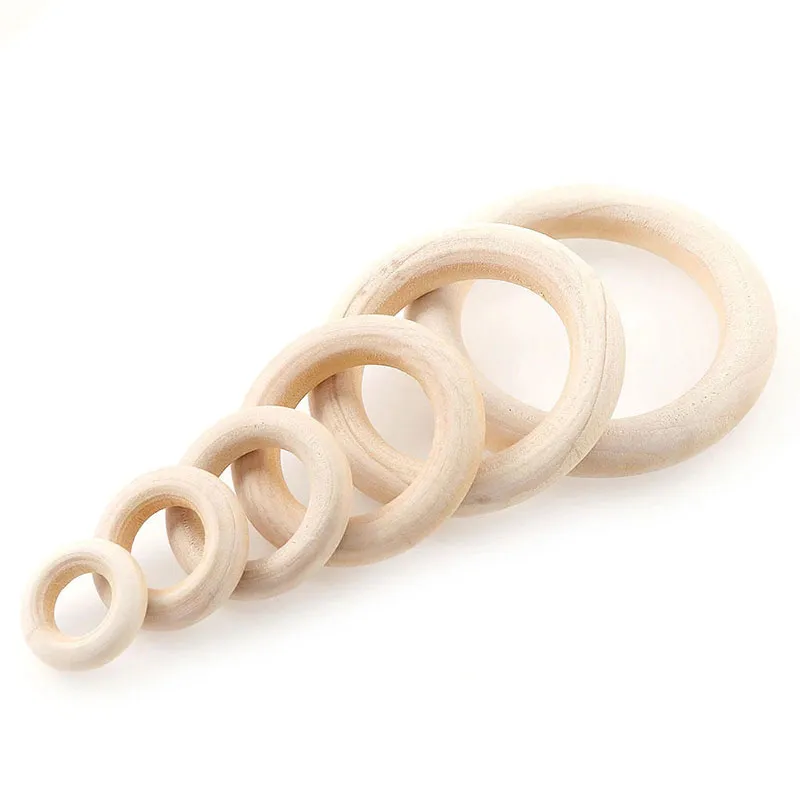 30 Pezzi Anelli In Legno Naturale 60mm - Per Artigianato, Gioielli, Macramè, Decorazioni Fai Da Te - Foto 8