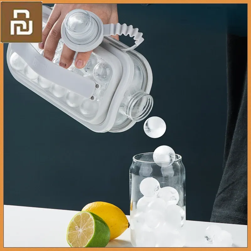 Receptores YouPin Ice Ball Ball Kettle Kitchen Bar Accessories Gadgets Creative Ice Cube Mold 2 em 1 Pot de contêiner multifuncional