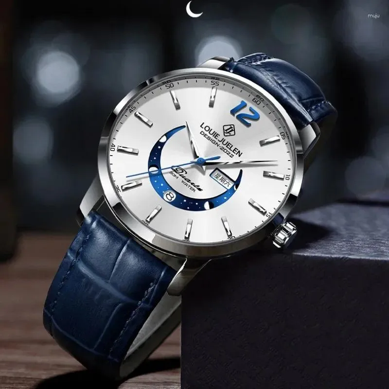 Wristwatches Fashion Men Watch Minimalist Dial Calendar Night Light Waterproof Casual Business Male Quartz