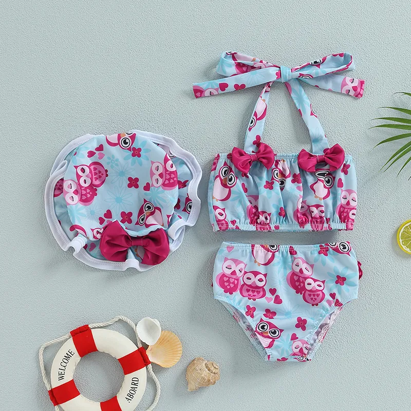 Citgeett Summer Infant Baby Girl Toits de banho Halter Bikini Tops e shorts de praia Capinho de banho Roupas de roupas de banho