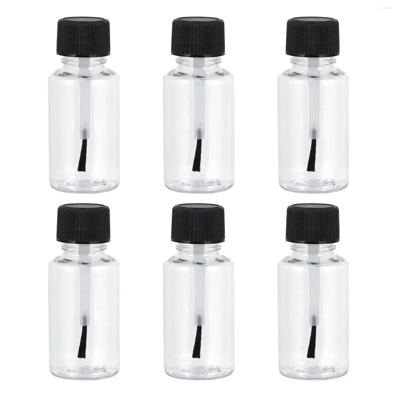 Bouteilles de rangement 6 pcs bouteille de vernis à ongles vide récipient de gel hydratant noir L'animal