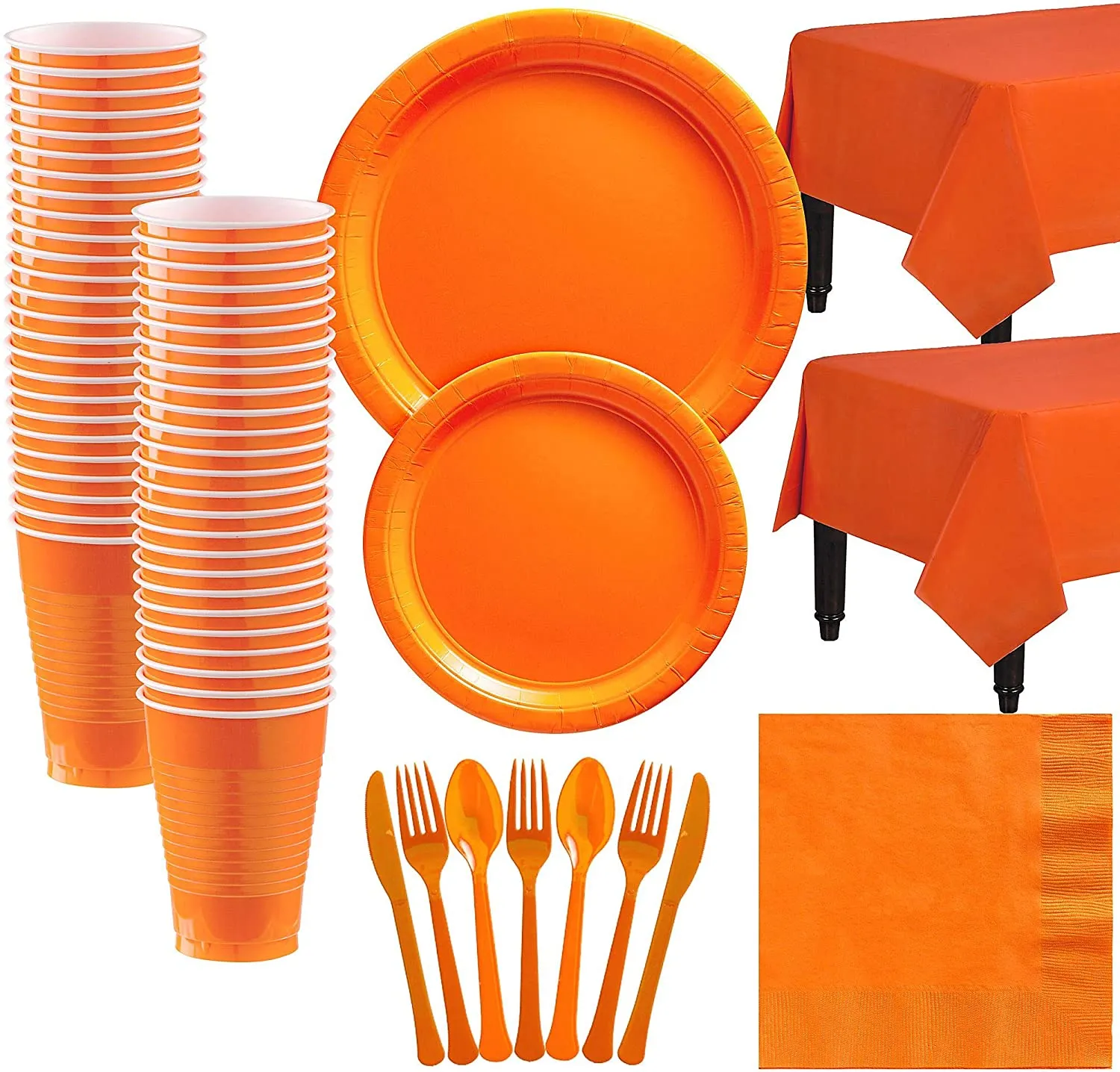 Orange verfügbar Plastik Party Tabelle Cup Plate Serviette für Kinder Geburtstagsfeier Halloween Decor Party Dinner Supplies Geschenk Geschenk