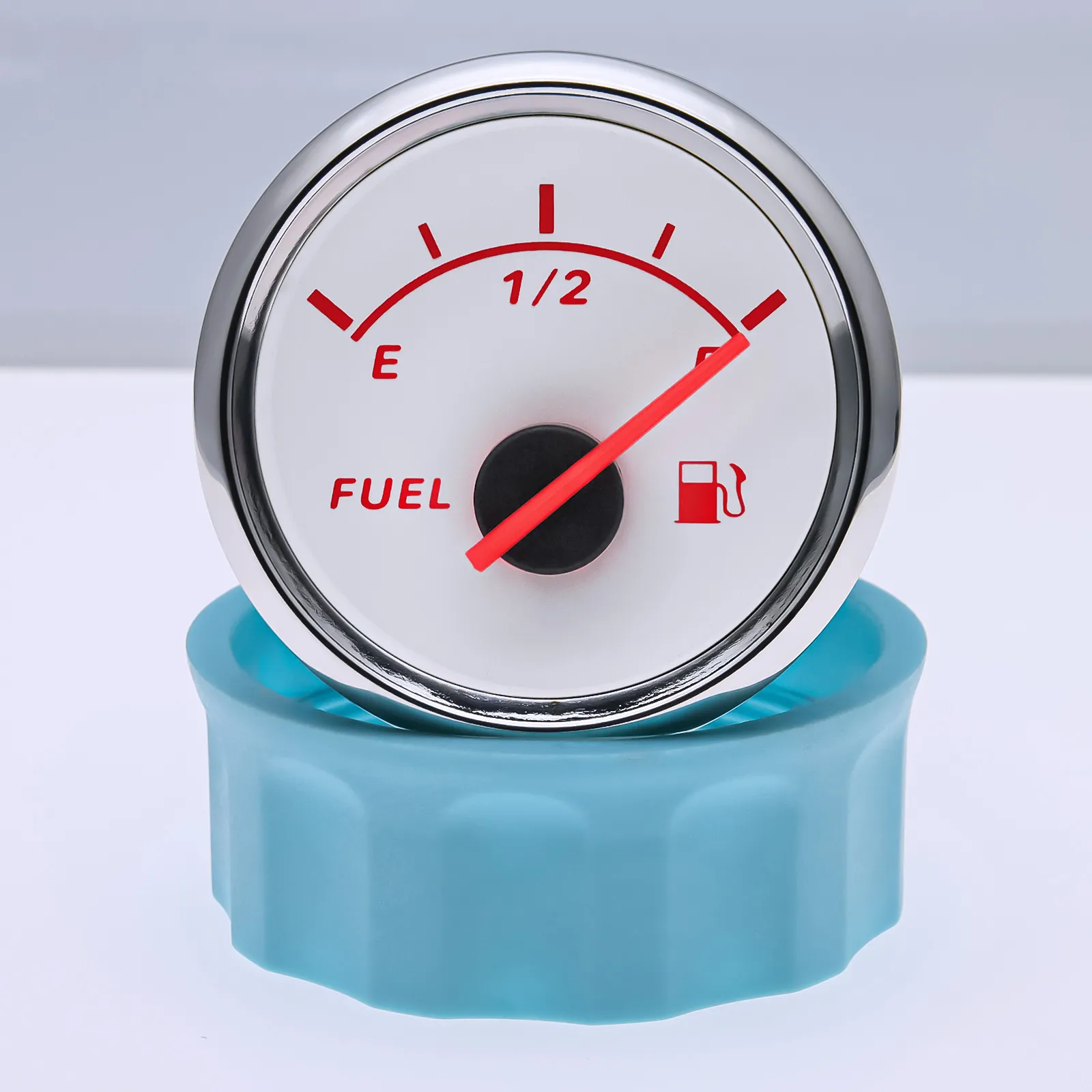 2 in 52MM Fuel Level Gauge Red Light 0-190 Ohm Water Tank Meter for ...