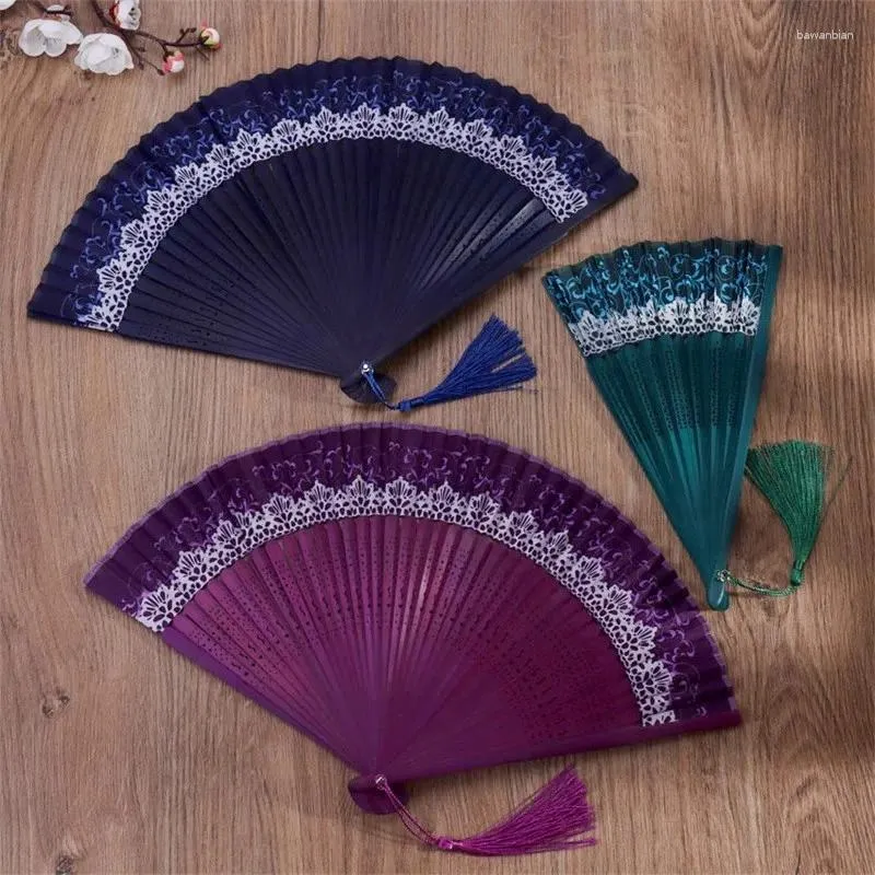 Decorative Figurines Vintage Color Changing Crown Folding Hand Fan Fashion Lace Japanese And Hanfu Style Dancing Fans Pography Props Home