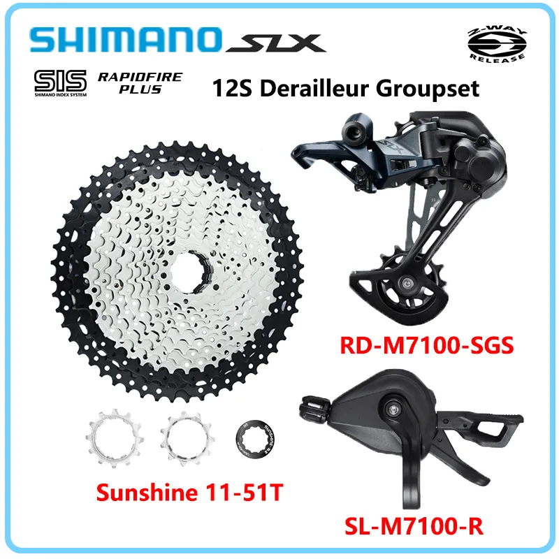 SHIMANO SLX M7100 1X12S Derailleur Groupset M7100 Shifter Lever 10 51T Sunshiine Cassette 11 46 50 52T Flywheel12 Speed Bike Kit From 33 3 DHgate