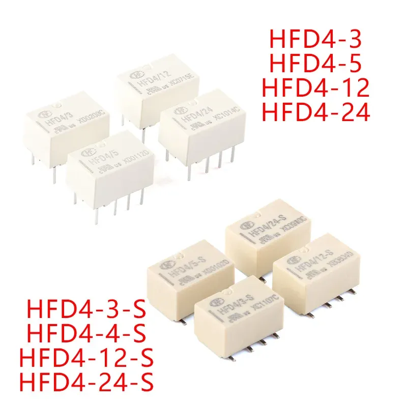 2st HFD4-3V 5V 12V 24V 8PIN DIP RELAY SR HFD4-3-S HFD4-4.5-S HFD4-5-S HFD4-12-S HFD4-24-S SMD 2A HFD4 Relay