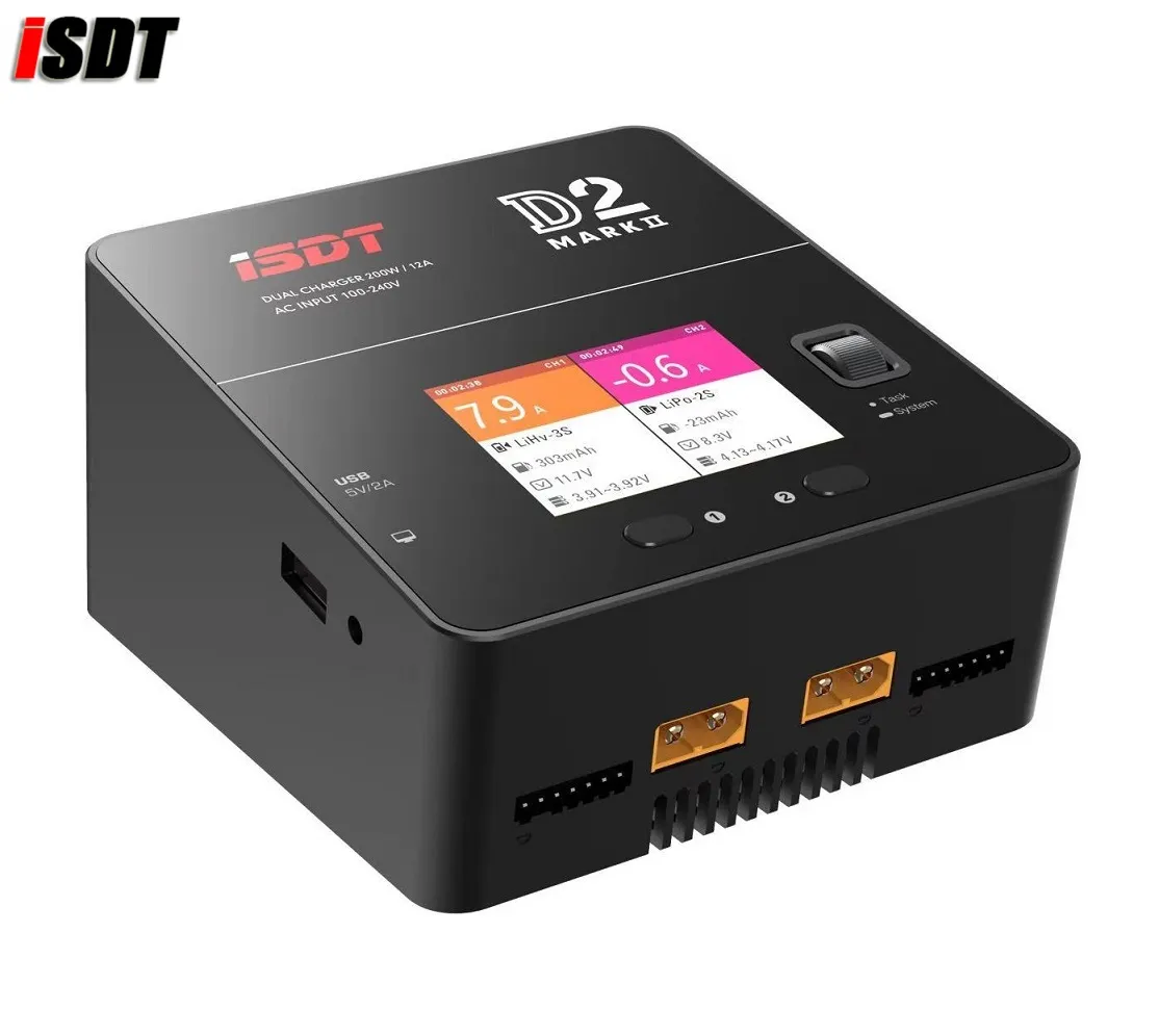 ISDT D2 Mark2 Mark-II 200W 12A x 2 AC Sortie à double canal