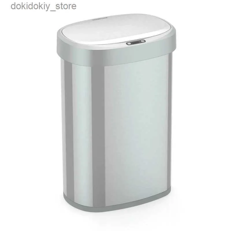 Waste Bins Nine Stars 13.2 allon Motion Sensor Trash Can with Stainless Steel Lid L49