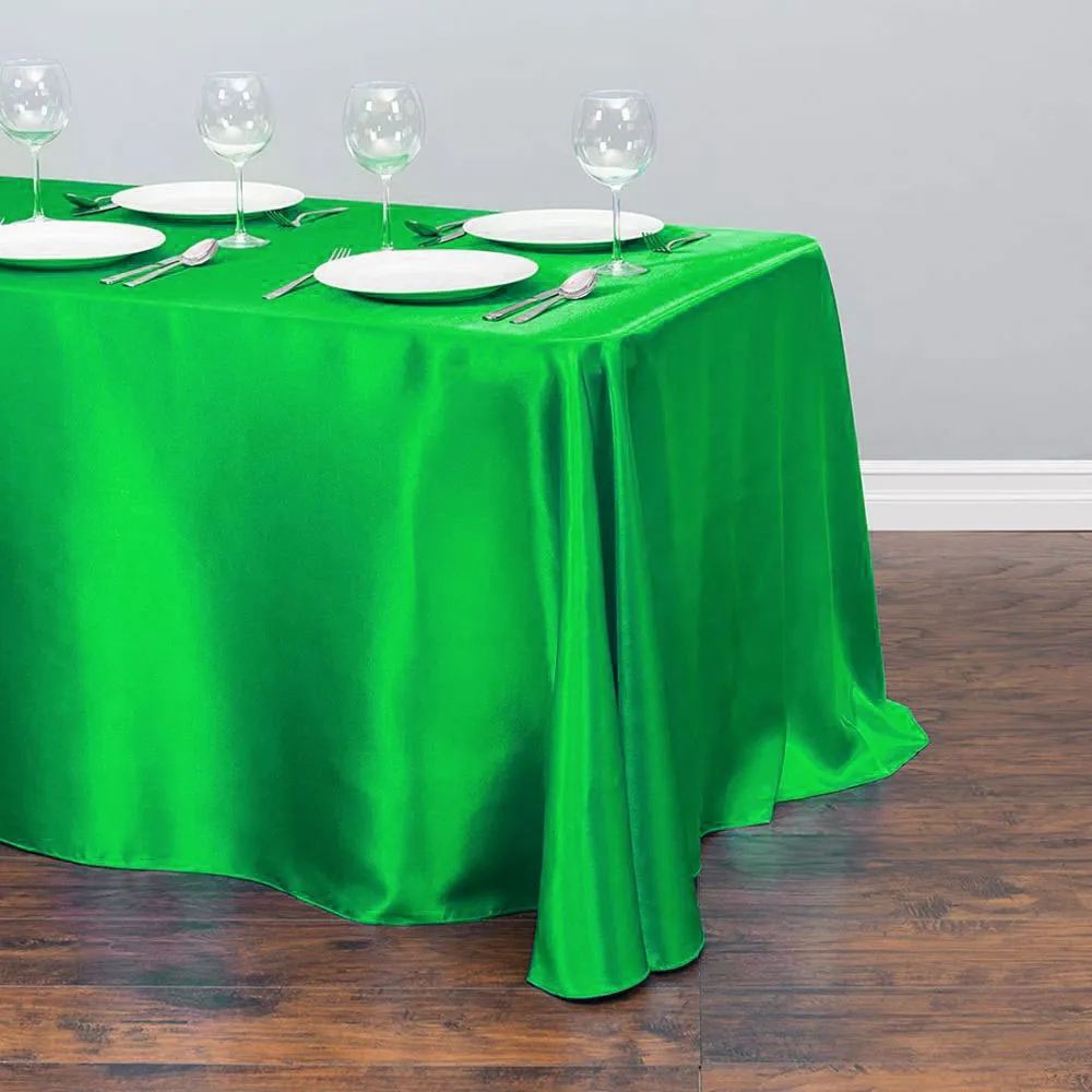 Table de table en satin couverture de table rectangulaire de mariage d'anniversaire de mariage banquet hall à manger cocktail de table décor 18 couleurs