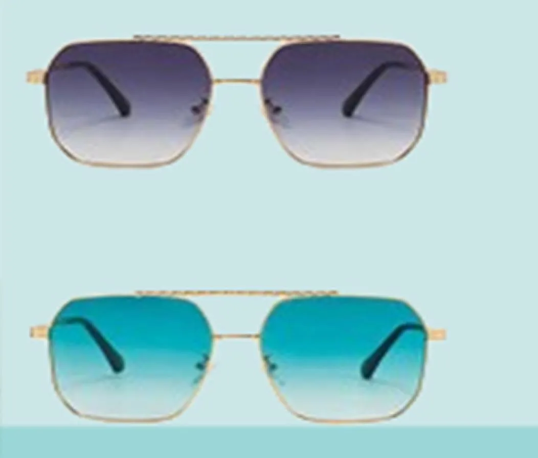 サングラスピーカブービッグフレームサングラスサングラスメン用ダブルブリッジメタルメガネファッション高品質のUV400 2022ギフトITE1408175