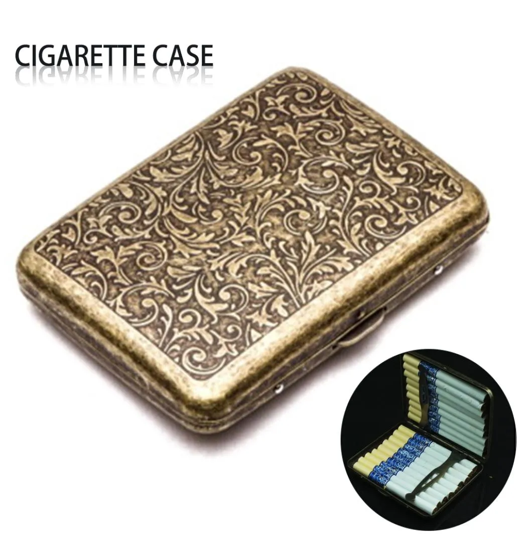 Caja de cigarrillo de metal Caja de resorte de doble cara soporte de bolsillo abierto para 20 cigarrillos8906394