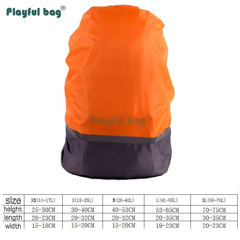 Reflektierende Regenabdeckung für Rucksack Doppelfarbe Mountaineering -Beutel wasserdicht