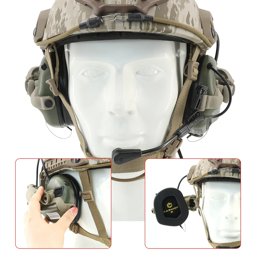 Earmor M32 With Helmet Arc Adapters M31 Cb Grey