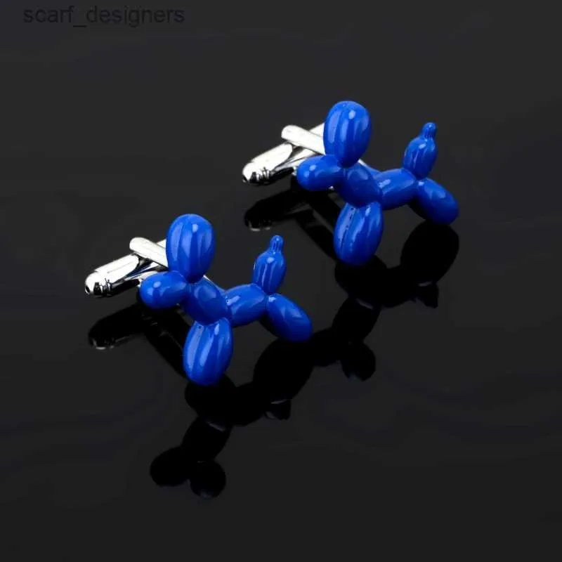 Mankiet linki luksusowe mankiety Linki Mężczyźni Niebieski niebieski balon w kształcie psa w kształcie mankietu mankietowe mankiety