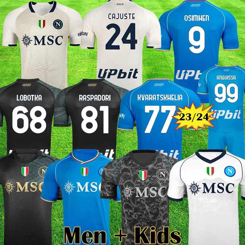 23 24 NAPOLI soccer jerseys CAMPIONI D'ITALIA Maglia Naples 2023 ZIELINSKI OLIVERA KVARATSKHELIA KIDS FOOTBALL SHIRT OSIMHEN LOZANO SSC Napoli Maillots de foot