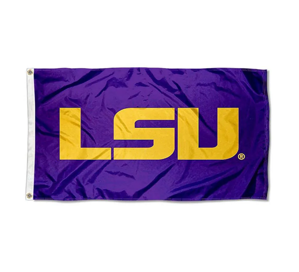 iana State LSU Tigers Purple Flag Free Shipping 150x90cm Printing Polyester m Club Sports m Flag With Brass Grommets7139982