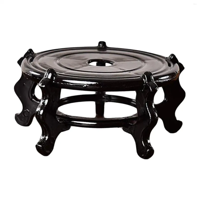 Decoratieve platen Chinese viskomer Display Stand houten plantenbloempot Base binnen