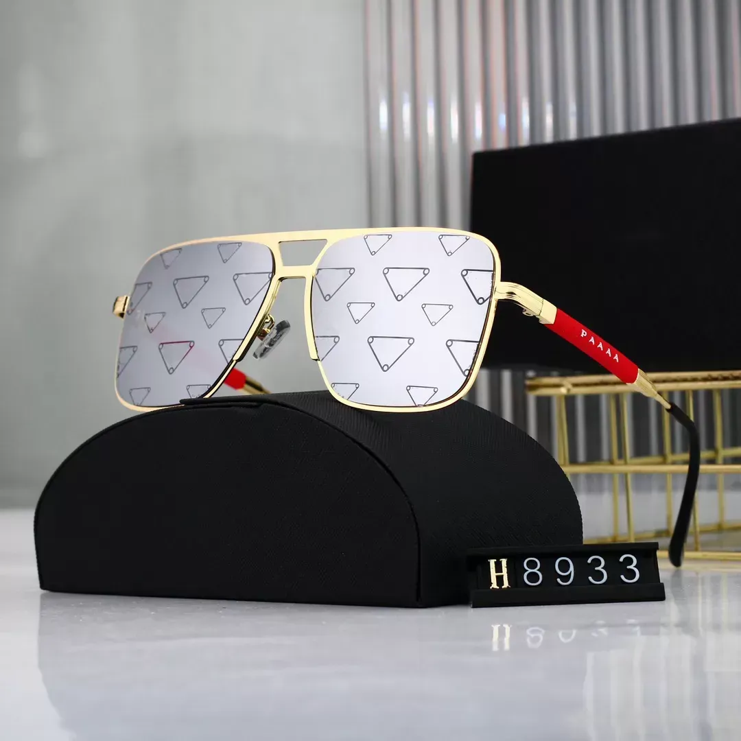 Designer Solglasögon Kvinnor Mens Solglasögon Fashion Outdoor Eternal Classic Triangle Glasses Retro Metal Goggles Sport som kör flera stilar med låda