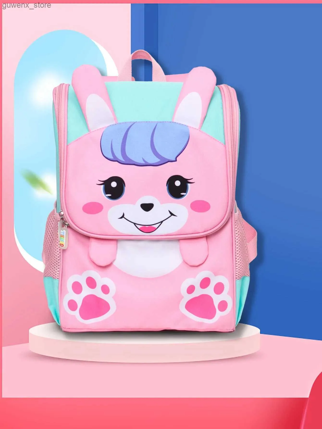 Zaino in zaino 3d cartone animato asilo per bambini zaino carino nylon leggero zaino scolastico kawaii zaino per bambini mochilas y240411