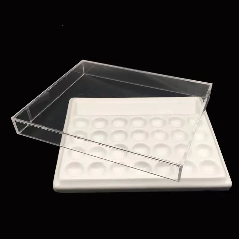 24 hål räfflad platta 12 spår keramisk platta för emalj av porslinständer i tandlaboratorium