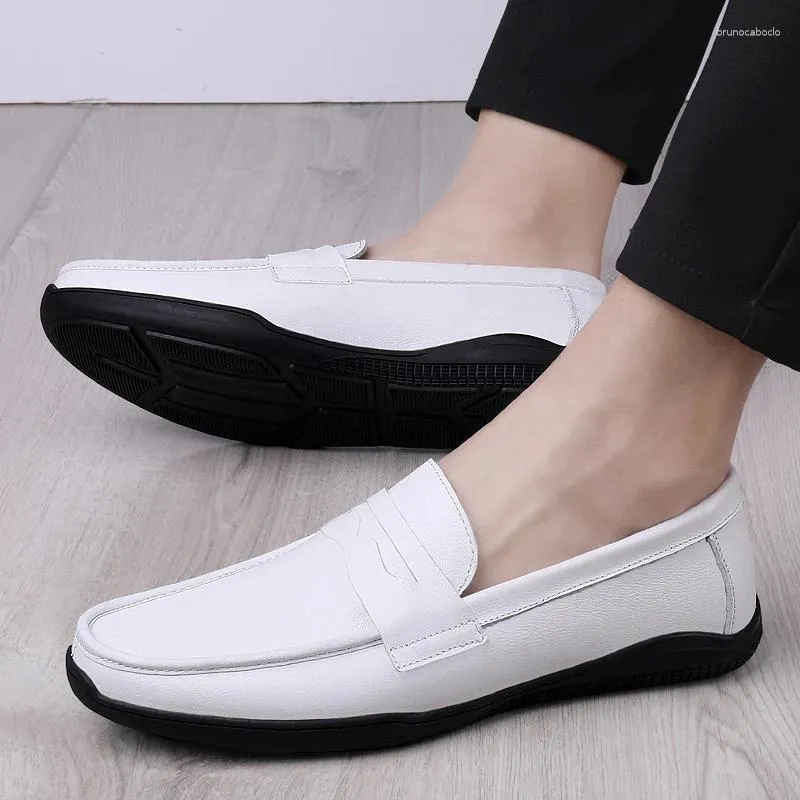 Casual Shoes 2024 Men Boat Business Breathable Loafers Flats High Quality Genuine Leather Slip On Soft Gentleman