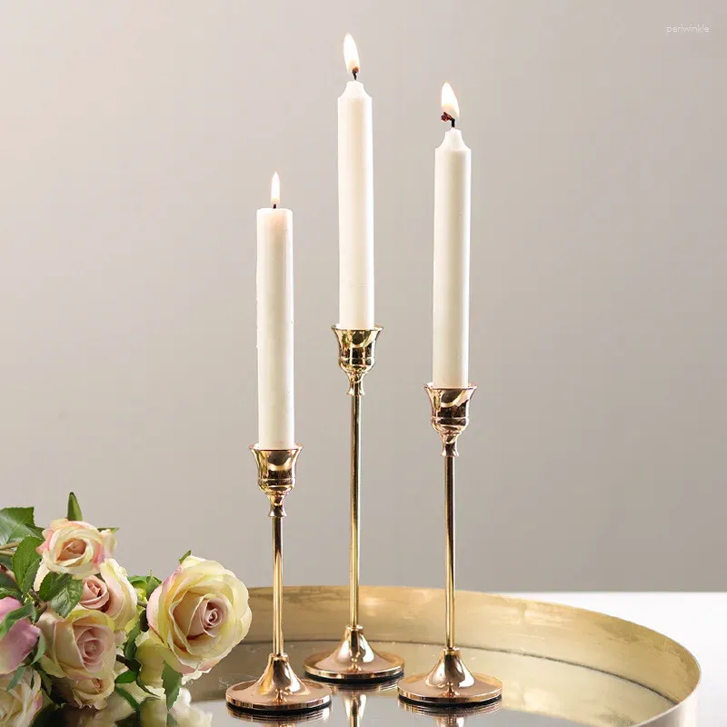 Candle Holders 3Pcs/set Creative Wax Dinner Props Stand Vintage Metal Candlestick Home Decor Retro Table Decoration